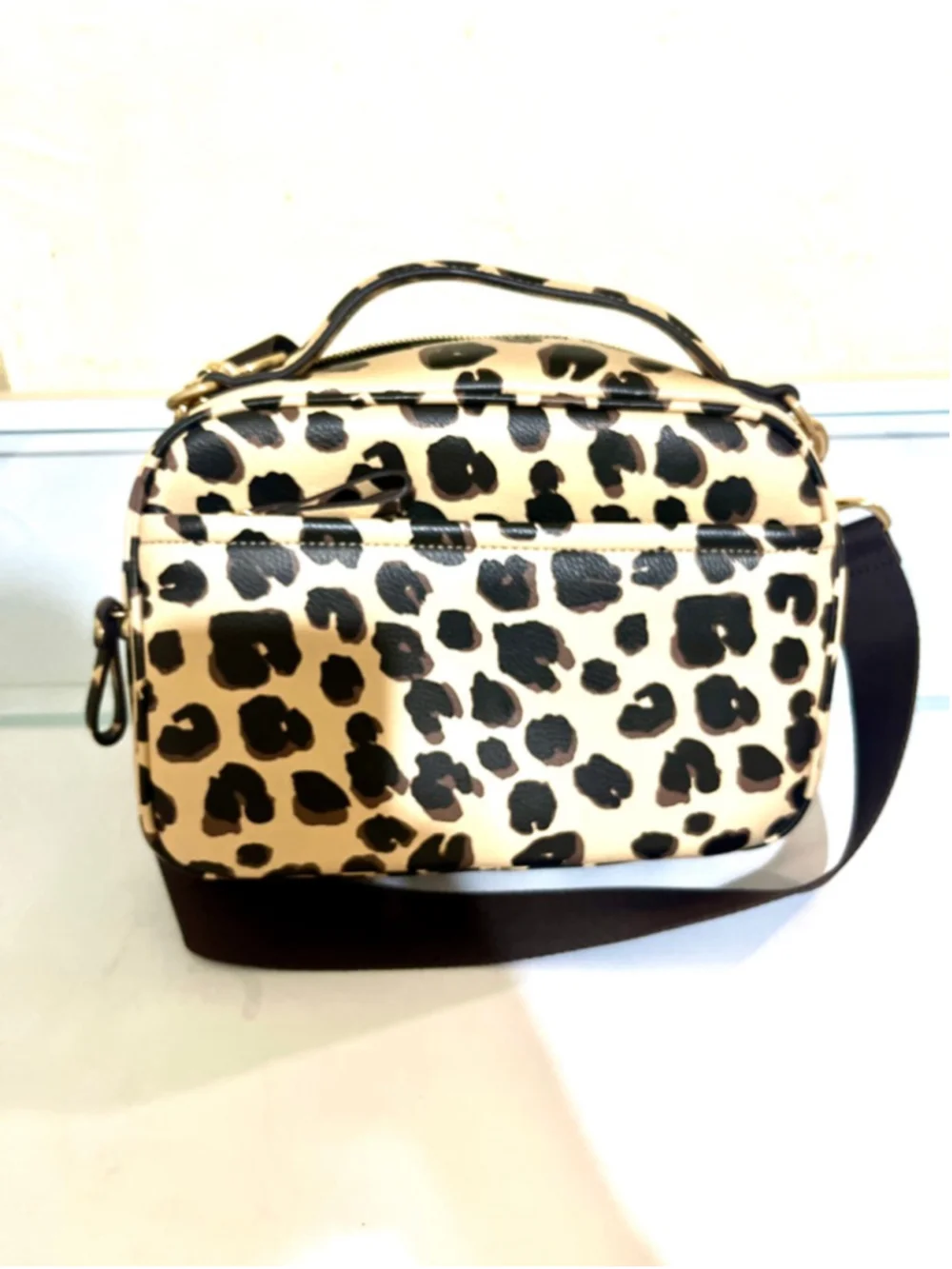 TWELVElittle Luxe Diaper Clutch in leopard print vegan leather